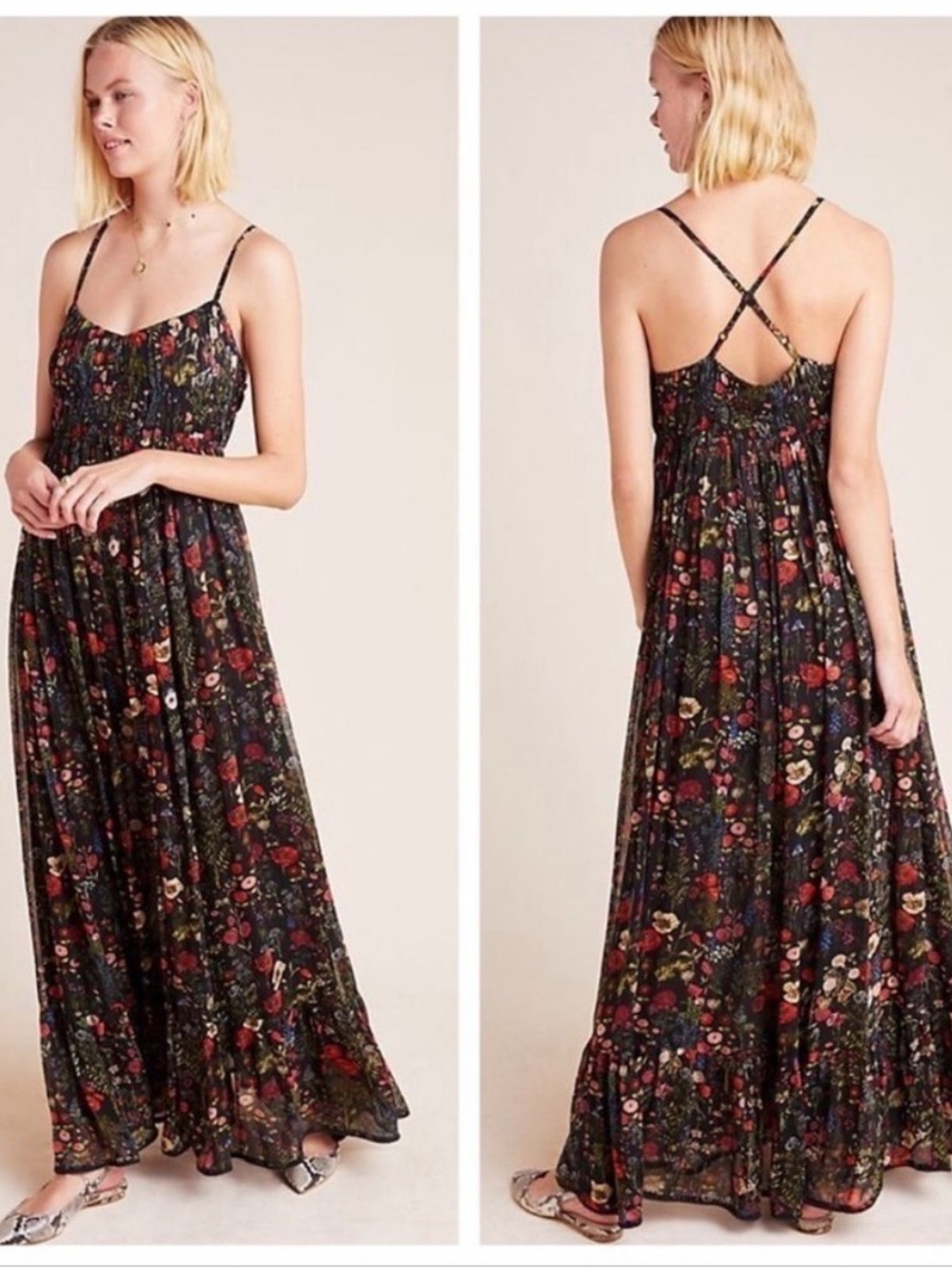 Anthropologie Floral Payal Jain Massima Maxi Dress Size Small